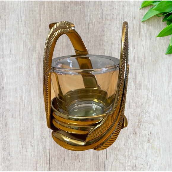 Partylite Brass Feather Candle Holder - Picture 2 of 6